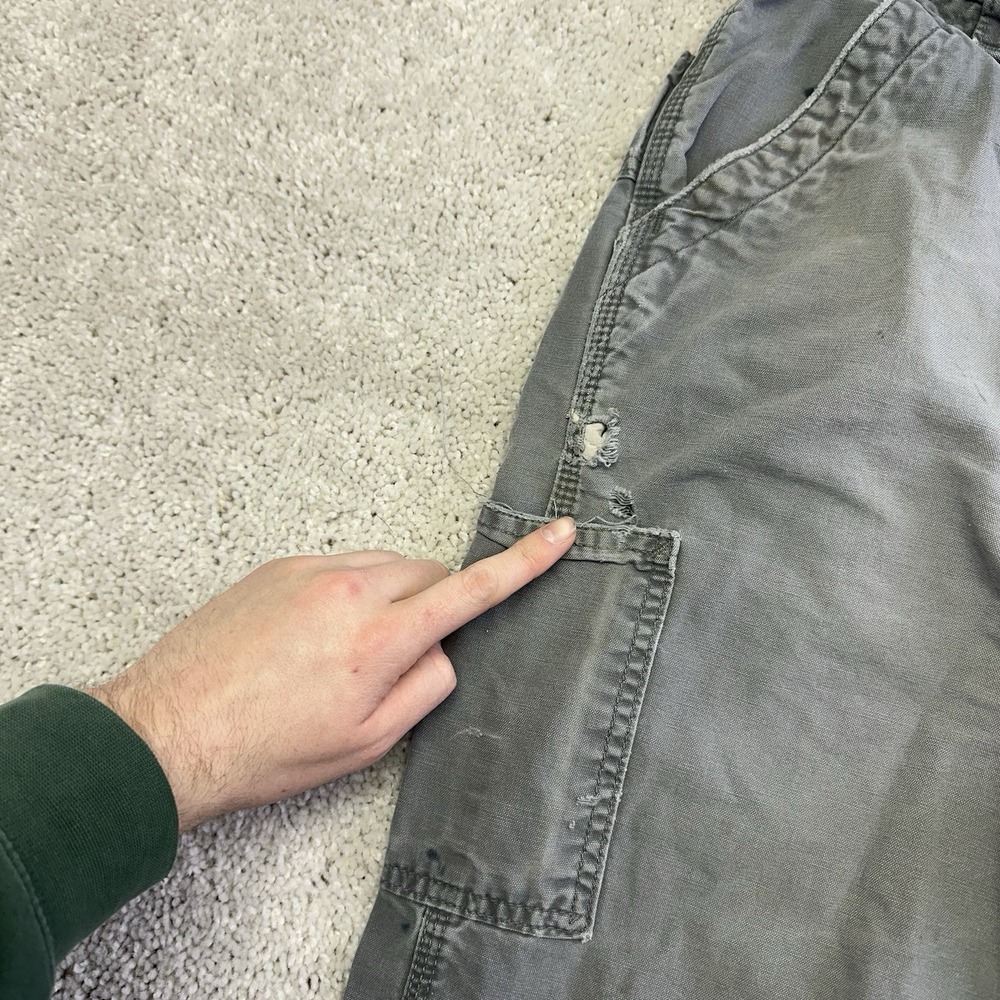 Carhartt Canvas Work Cargo Pants Mens Grey 40x30 B151-FAT Utility - Picture 9 of 12